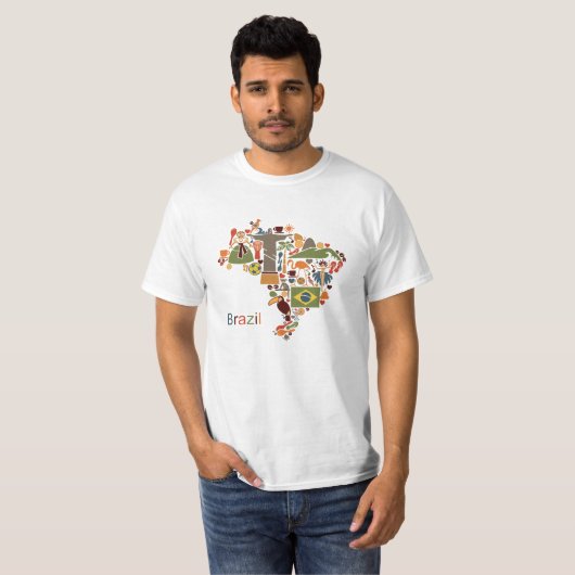 Braziliaanse nationale symbolen Funny Shirt (Voorkant volledig)