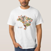 Braziliaanse nationale symbolen Funny Shirt (Voorkant)