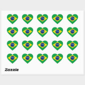 Braziliaanse nationale vlag hart sticker (Vel)