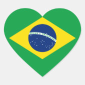 Braziliaanse nationale vlag hart sticker (Voorkant)