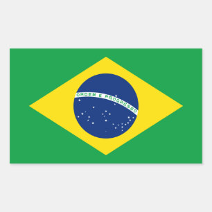 Braziliaanse nationale vlag rechthoekige sticker