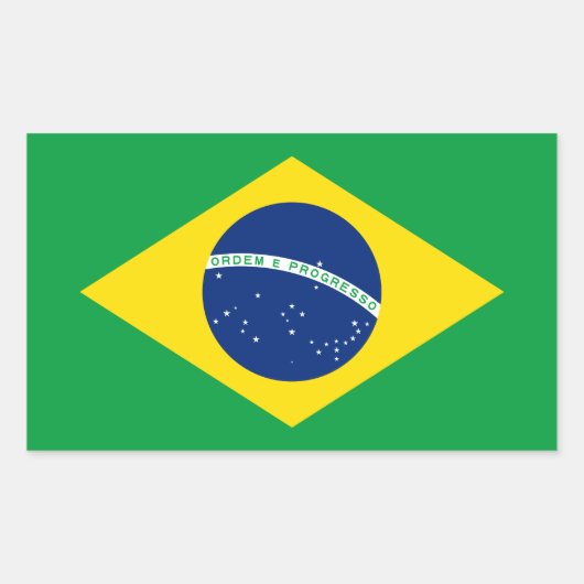 Braziliaanse nationale vlag rechthoekige sticker (Voorkant)