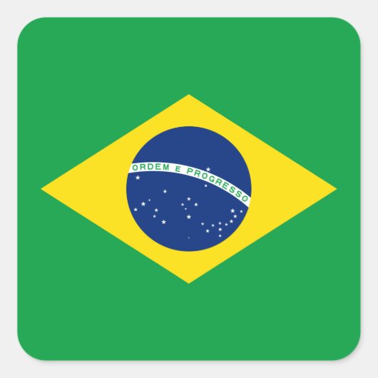 Braziliaanse nationale vlag vierkante sticker (Voorkant)