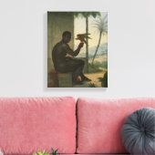 Braziliaanse neger met tropische vogel canvas afdruk (Insitu (Woonkamer))
