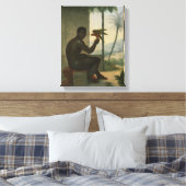 Braziliaanse neger met tropische vogel canvas afdruk (Insitu (Slaapkamer))
