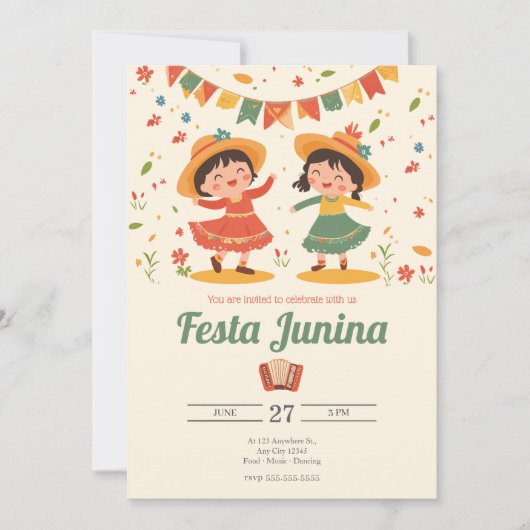 Braziliaanse partij Festa Junina Kaart (Voorkant)