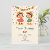 Braziliaanse partij Festa Junina Kaart (Staand voorkant)