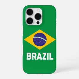 Braziliaanse Patriottische Nationale Vlag Typograf iPhone 16 Pro Hoesje