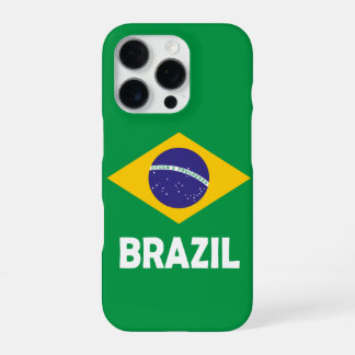 Braziliaanse Patriottische Nationale Vlag Typograf iPhone 16 Pro Hoesje