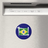 Braziliaanse penseelvlag magneet (Insitu (Vaatwasser))