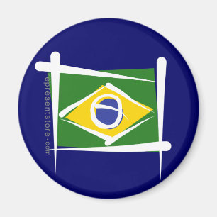 Braziliaanse penseelvlag magneet