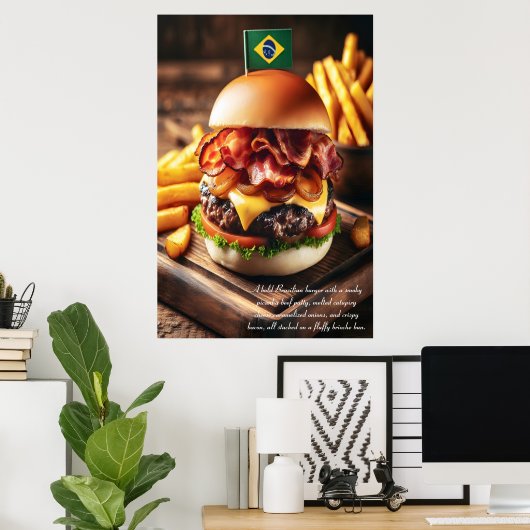 Braziliaanse Picanha Burger 24x36 Poster (Thuiskantoor)