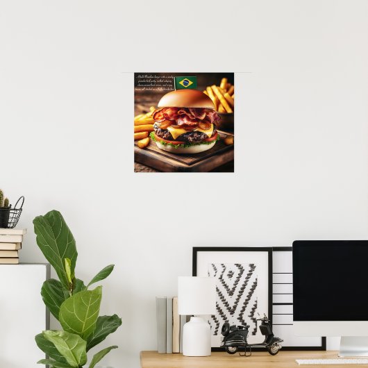 Braziliaanse Picanha Burger Poster (Thuiskantoor)
