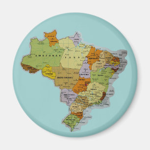 Braziliaanse plattegrond Magnet