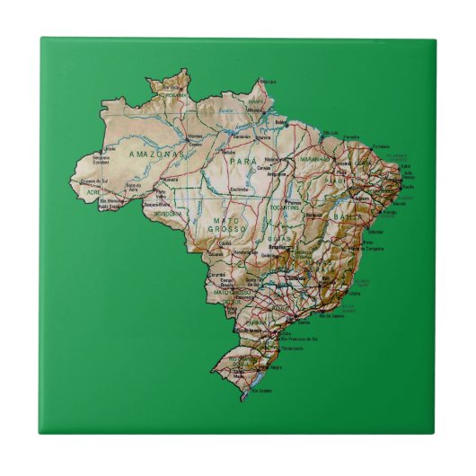 Braziliaanse plattegrond tegeltje (Voorkant)