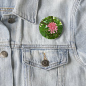 Braziliaanse pluim bloem ronde button 5,7 cm (In situ)