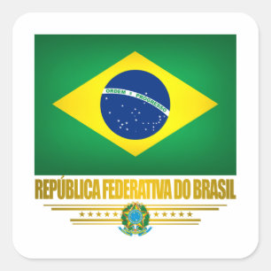 "Braziliaanse Pride" Vierkante Sticker
