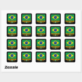 Braziliaanse Pride Vierkante Sticker (Vel)