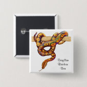 Braziliaanse Regenboogboa Pin Vierkante Button 5,1 Cm (Voorkant /achterkant)