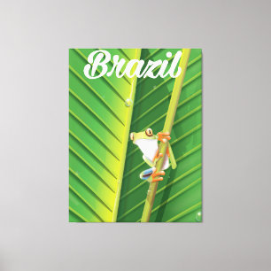 Braziliaanse regenwoud boomkikker reisposter canvas afdruk