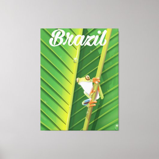 Braziliaanse regenwoudkikkervisposter canvas afdruk (Voorkant)