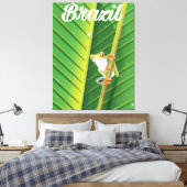 Braziliaanse regenwoudkikkervisposter canvas afdruk (Insitu (Slaapkamer))