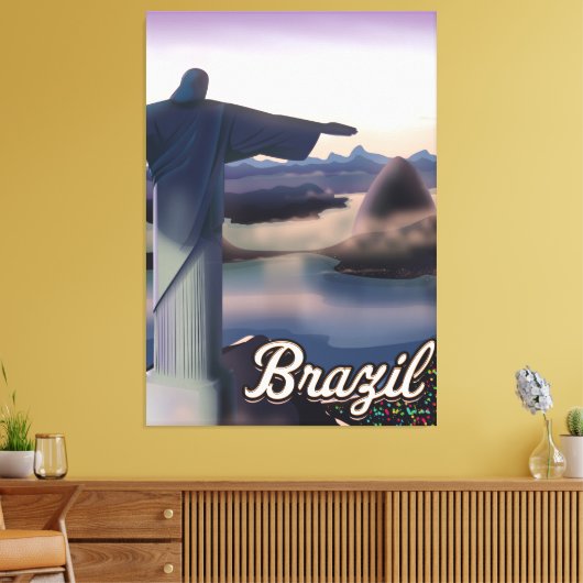 Braziliaanse reisposter-kunstdrukken. canvas afdruk (Insitu (Woonkamer))