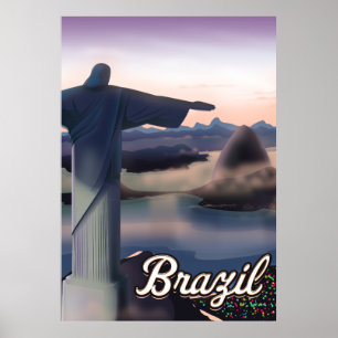 Braziliaanse reisposter-kunstdrukken. poster