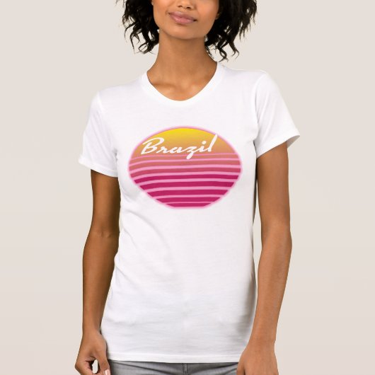 Braziliaanse retro-reisposter t-shirt (Voorkant)