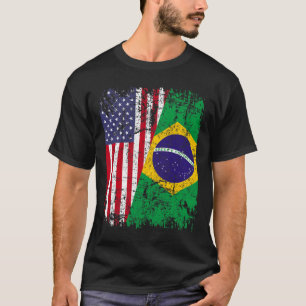 BRAZILIAANSE ROOTS Half Amerikaanse vlag BRAZILIË T-shirt