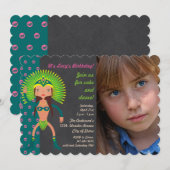 Braziliaanse Samba Birthday Party fotouitnodiging Kaart (Voorkant / Achterkant)