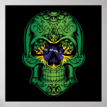 Braziliaanse schedel en Rozen vlag