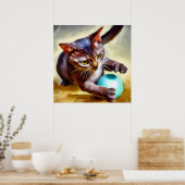 Braziliaanse Shorthair Cat Poster (Keuken)