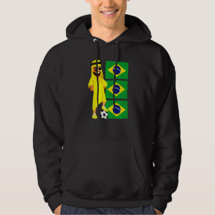 Braziliaanse sjeik Brazilië Vlag Voetbal Hoodie