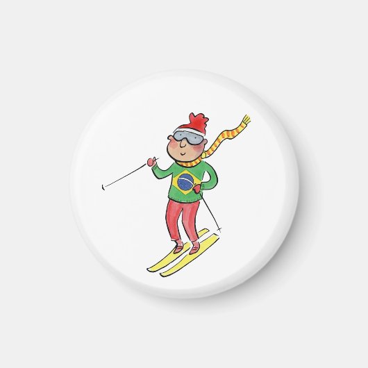 Braziliaanse Skiër Magneet (Voorkant)