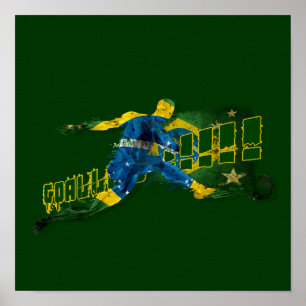 Braziliaanse sporten met bloedvlees en rode sokken poster