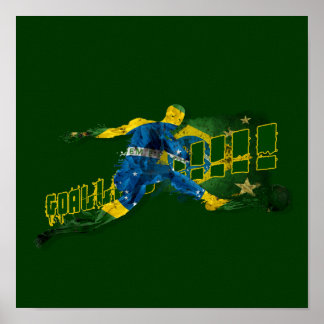 Braziliaanse sporten met bloedvlees en rode sokken poster