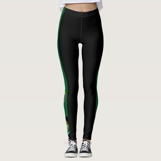 Braziliaanse strepen vlag leggings (Voorkant)