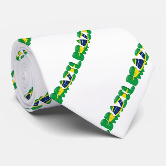 Braziliaanse tekstvlag stropdas (Opgerold)