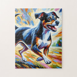Braziliaanse Terrier Hondenportret Acryl Kunstprin Legpuzzel