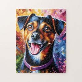 Braziliaanse Terrier Hondenportret Acryl Kunstprin Legpuzzel
