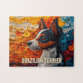 Braziliaanse Terrier Paper Quilling Art Dog Portre Legpuzzel (Horizontaal)