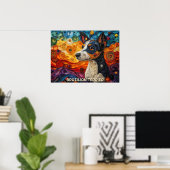 Braziliaanse Terrier Paper Quilling Art Dog Portre Poster (Thuiskantoor)