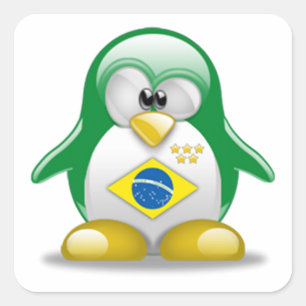 Braziliaanse Tux Vierkante Sticker
