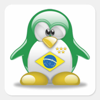 Braziliaanse Tux Vierkante Sticker