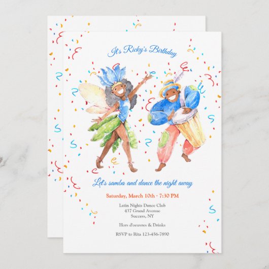 Braziliaanse uitnodiging voor Samba (Voorkant / Achterkant)