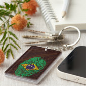 Braziliaanse vingerafdrukvlag sleutelhanger (Voorkant Rechts)