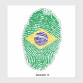 Braziliaanse vingerafdrukvlag sticker (Vel)
