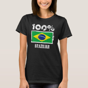 Braziliaanse vlag - 100 Braziliaanse batterijvoedi T-shirt