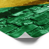 Braziliaanse vlag aan wand poster (Hoek)